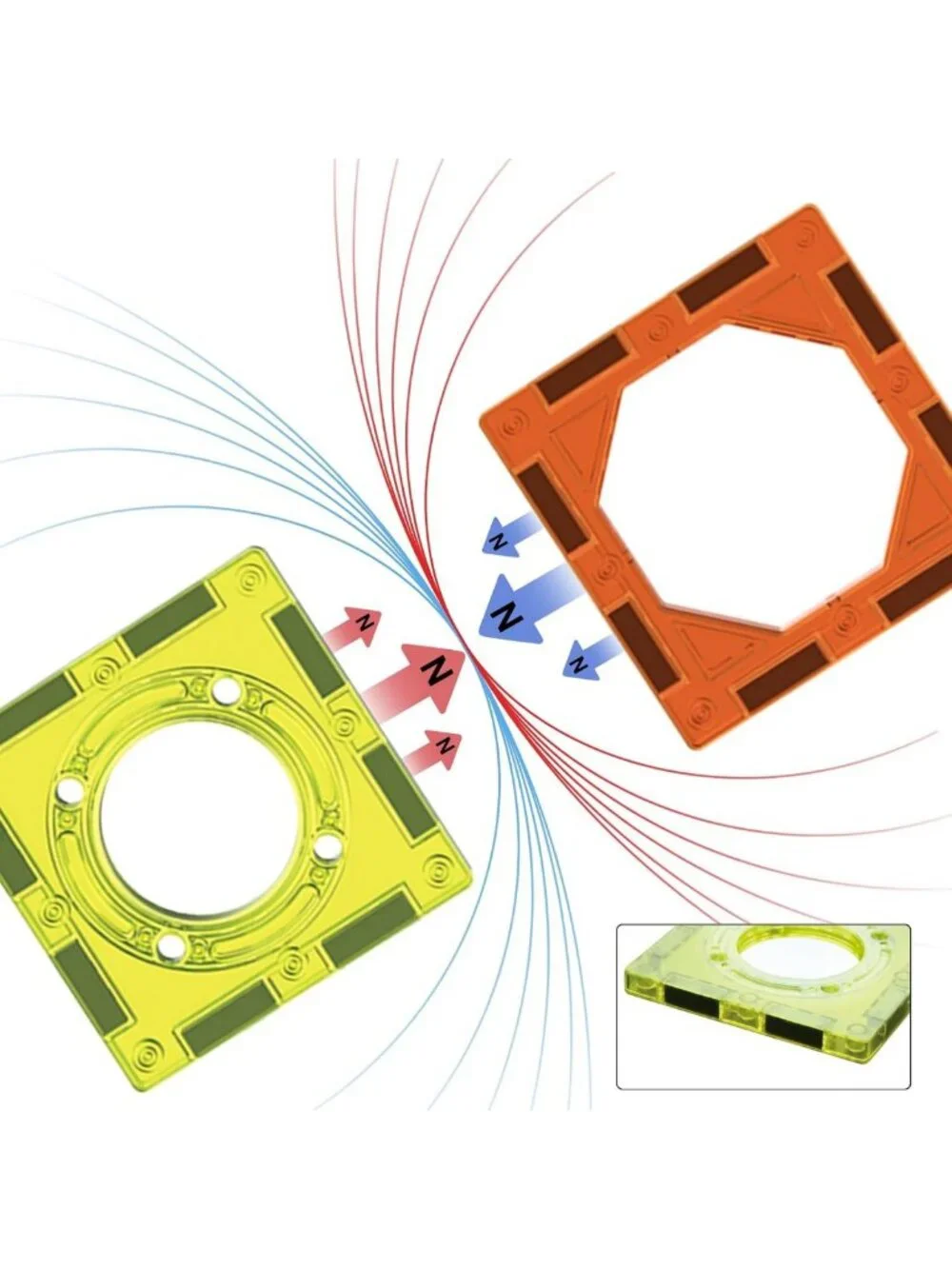 STEM Building Toys Set - 110 pcs Magnetic Marble Run Tiles, Educational Blocks
